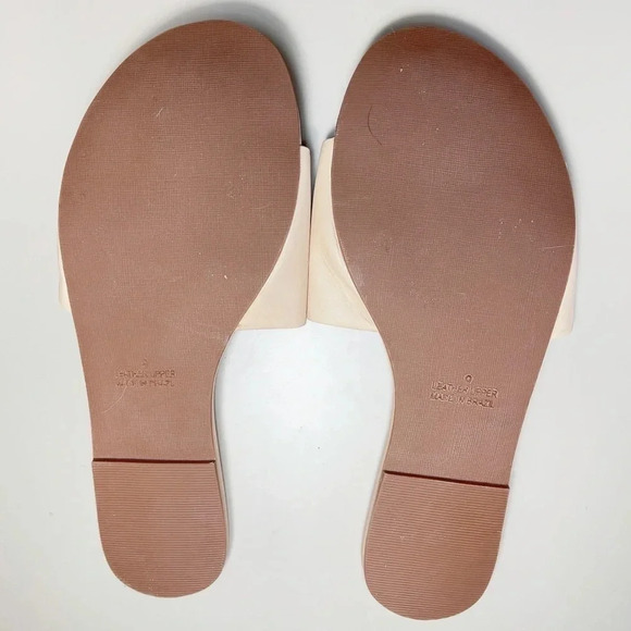 Lulu's Tara Off White Nappa Leather Slide Sandals - Picture 5 of 6